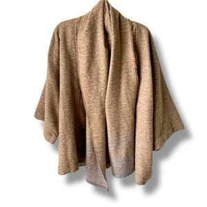 UNIVERSAL THREAD Knit Poncho with Armholes Boho Bohemian Cozy Tan Blue One Size